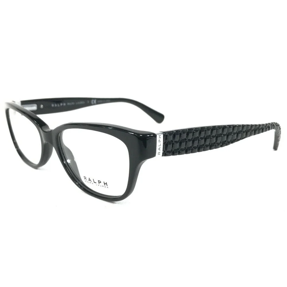 Ralph Lauren Eyeglasses Frames RA 7053 501 Black Ribbed Cat Eye 52-17-140